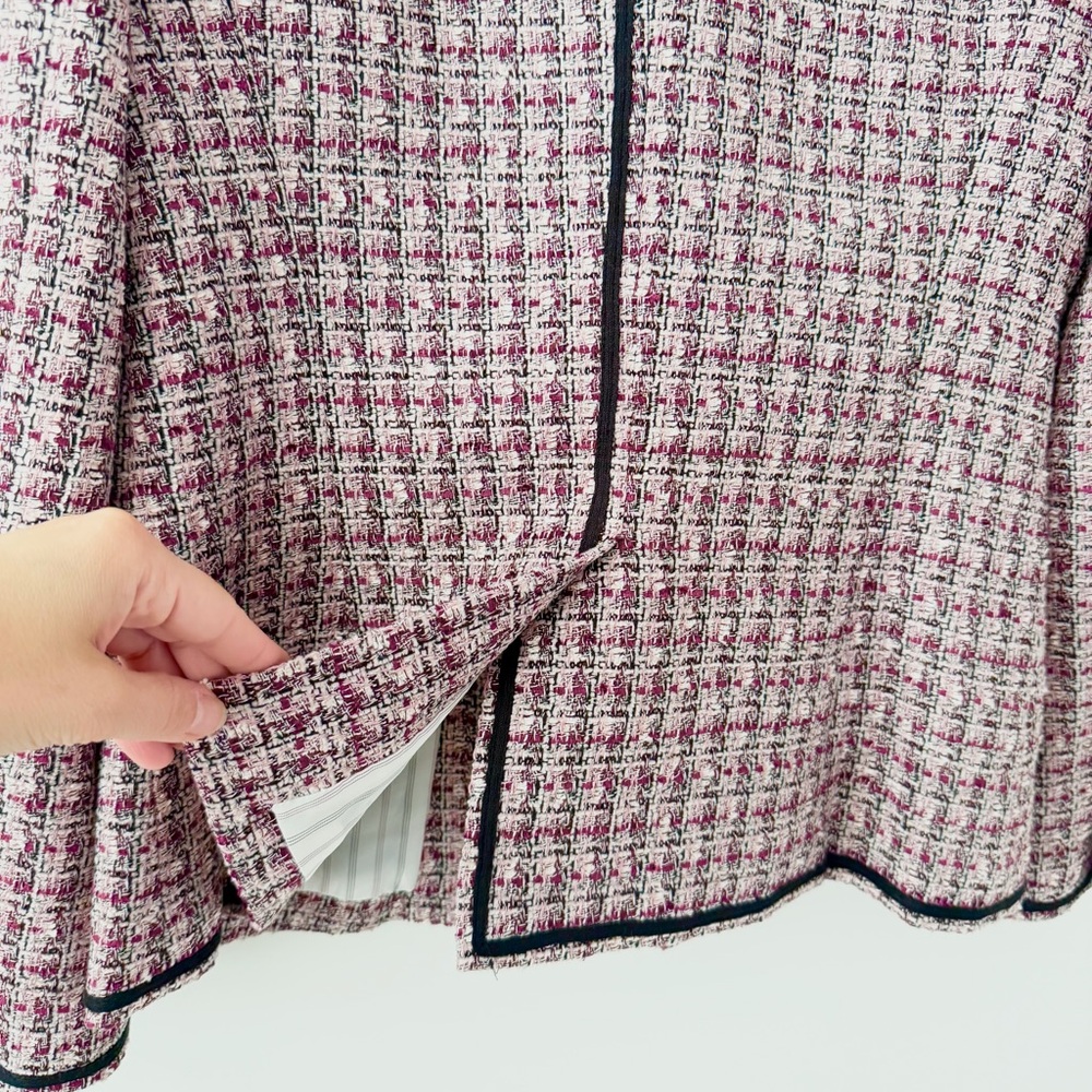 VERONICA BEARD | Theron Pink Purple Tweed Dickey Blazer Jacket US 8 - Picture 10 of 12